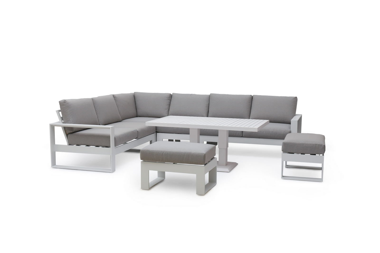 Amalfi aluminum L shape sofa with table